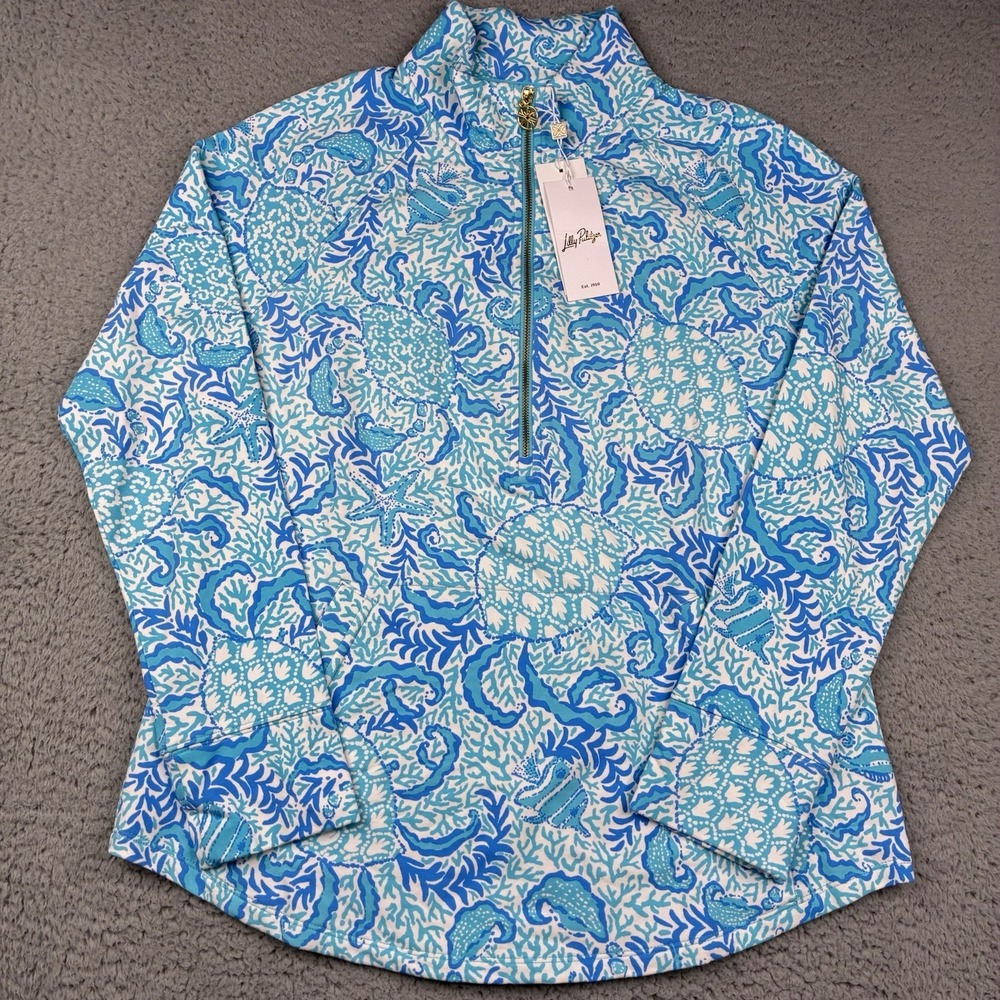 Lilly Pulitzer Skipper Popover Resort White Goombay Grooves UPF 50+ NWT - Picture 1 of 10